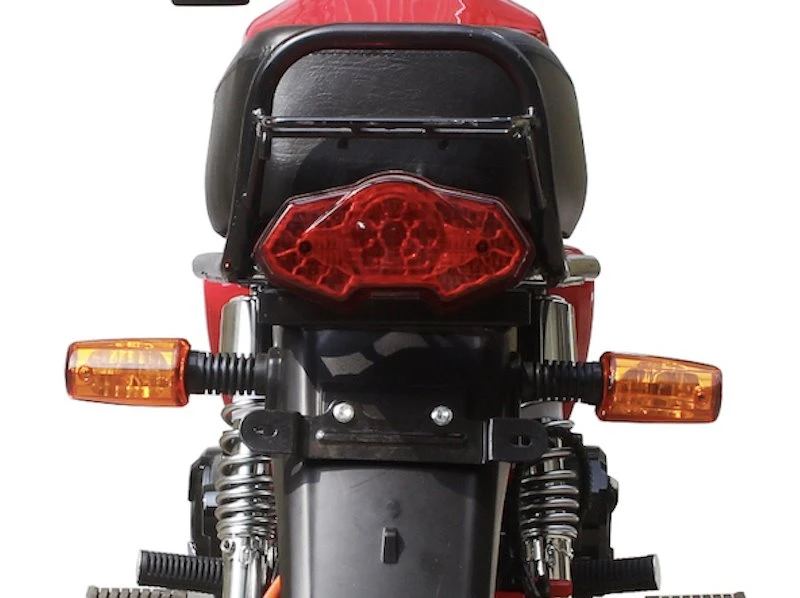 Reflectors and an integrated taillight with brake light can enhance visibility under various road conditions